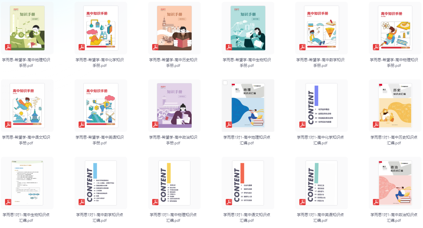 学而思《高中知识点汇编+知识手册 (9科全) 》-玖万资源