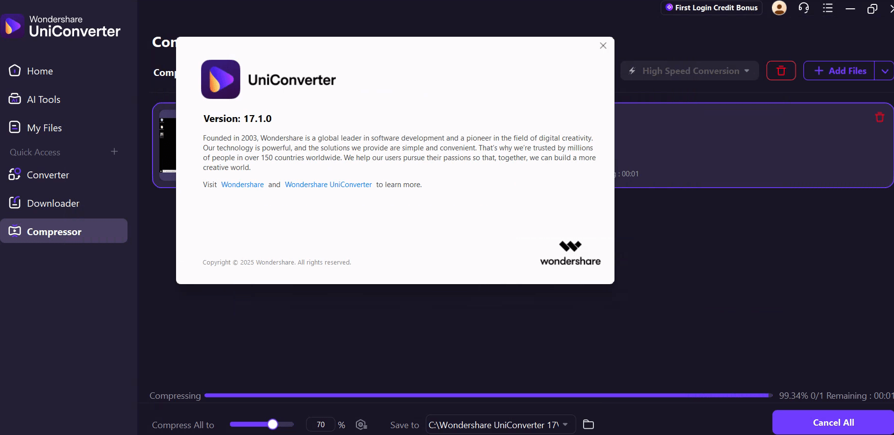 Wondershare UniConverter 全能音视频编辑工具