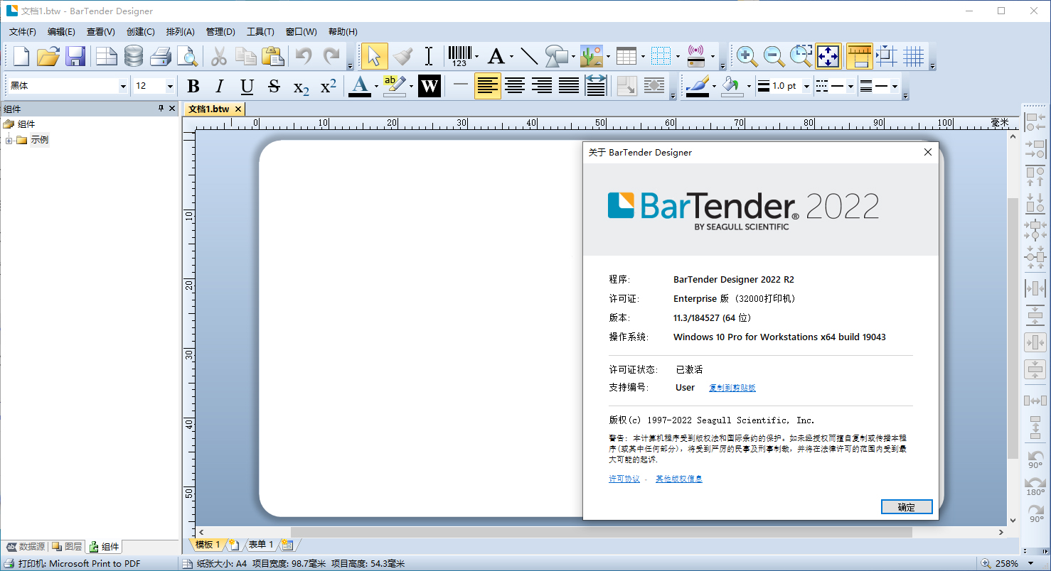 条码标签工具 BarTender 11.4.1 R1 11.4.240978 x64