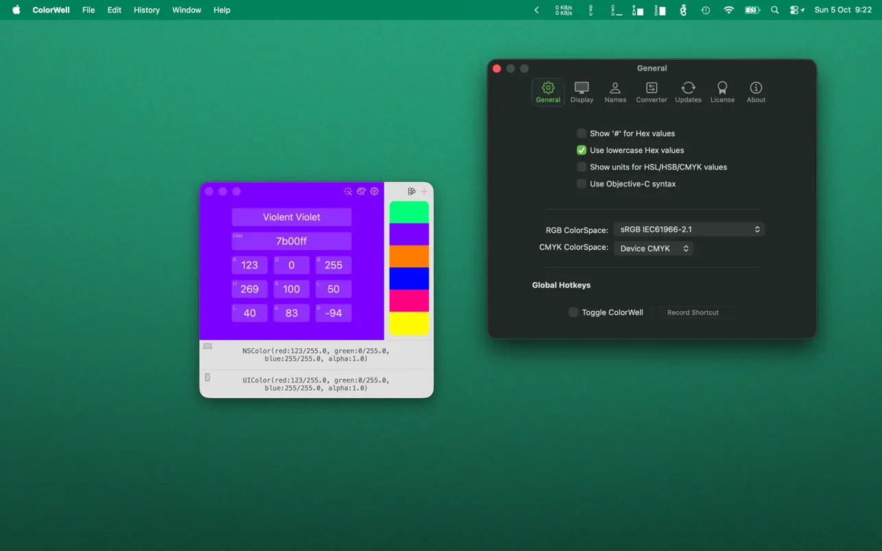 ColorWell 拾色器和调色板生成工具