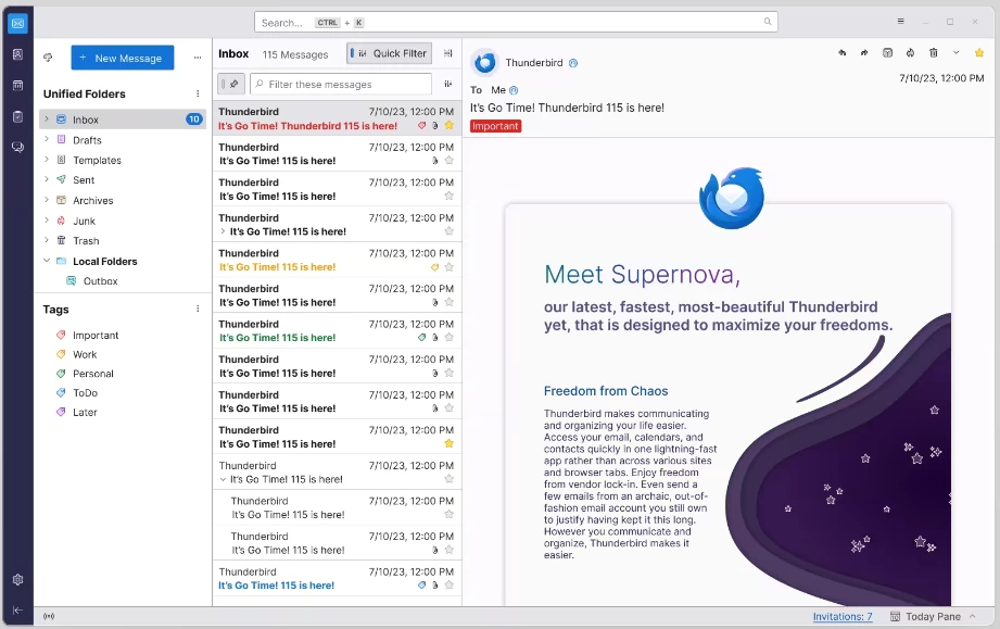 Thunderbird 雷鸟邮件管理