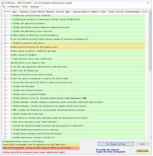 W10Privacy 系统隐私保护工具