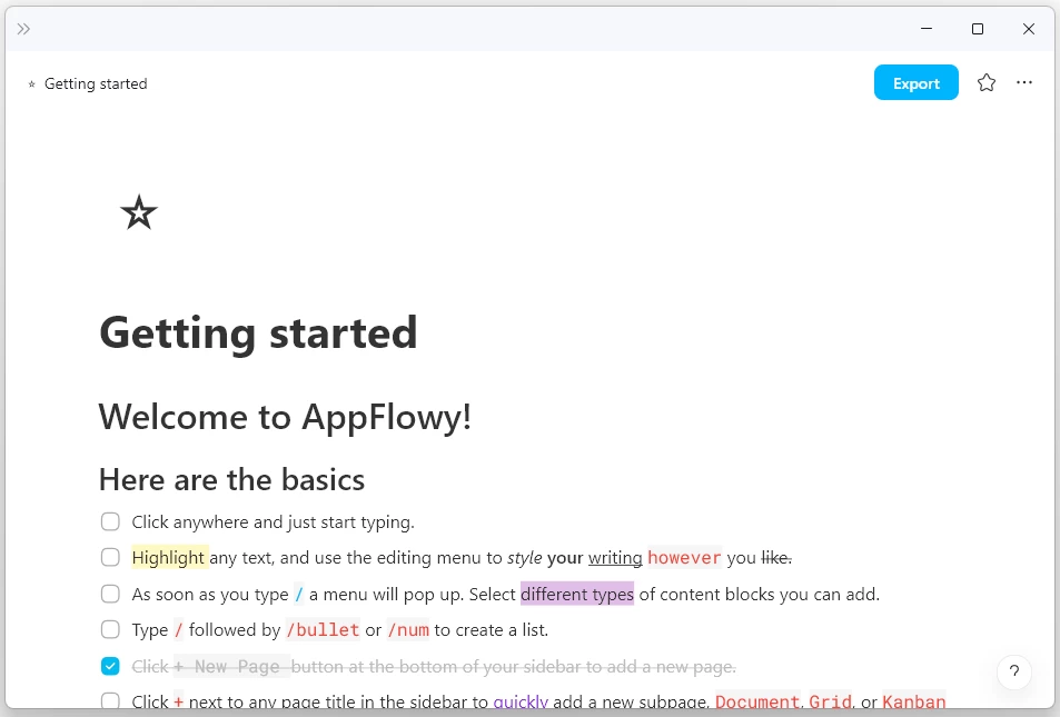AppFlowy 本地笔记