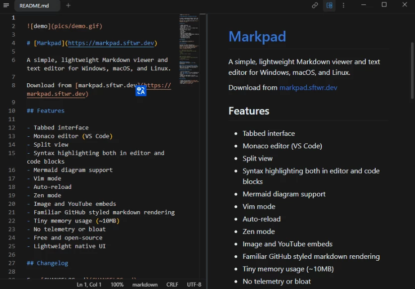 Markpad Markdown阅读器与文本编辑器