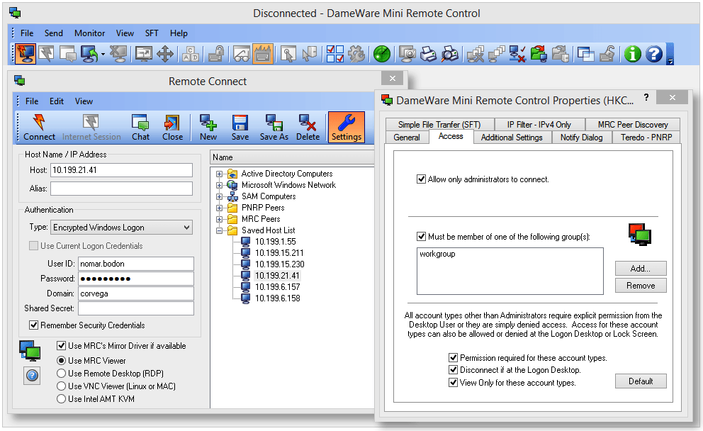 远程管理 DameWare Remote Support / Mini Remote Control v12.4.0.25