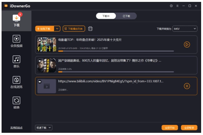 iDownerGo 流媒体网络视频下载工具