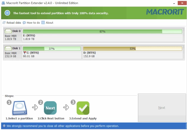 Macrorit Partition Extender 分区扩展软件